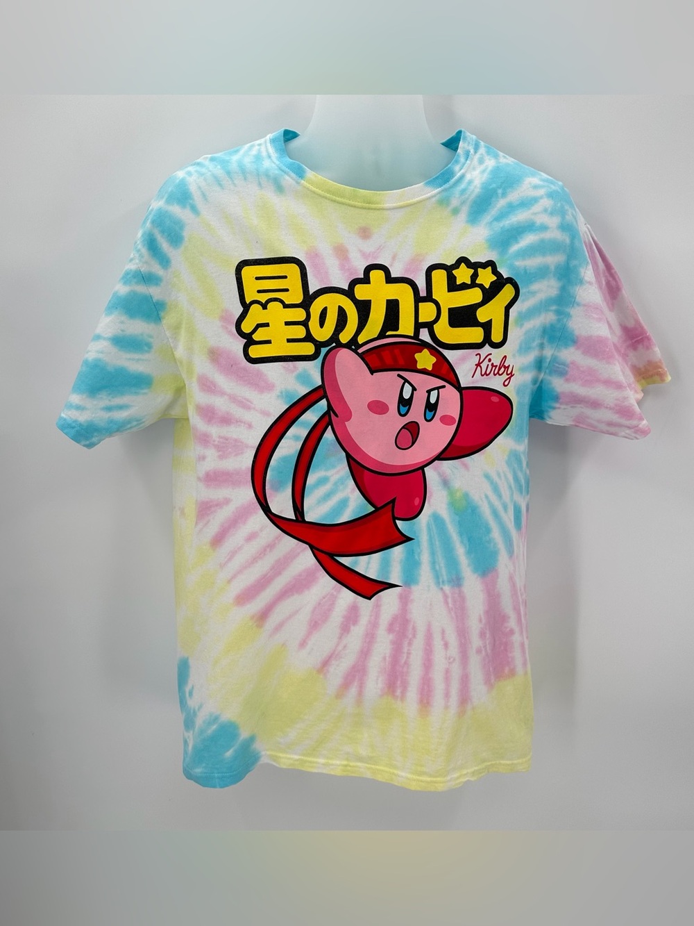 KIRBY Tshirt Adult M Short Sleeve Samurai Ninja Graphic Kanji Attack Tie Dye Tee